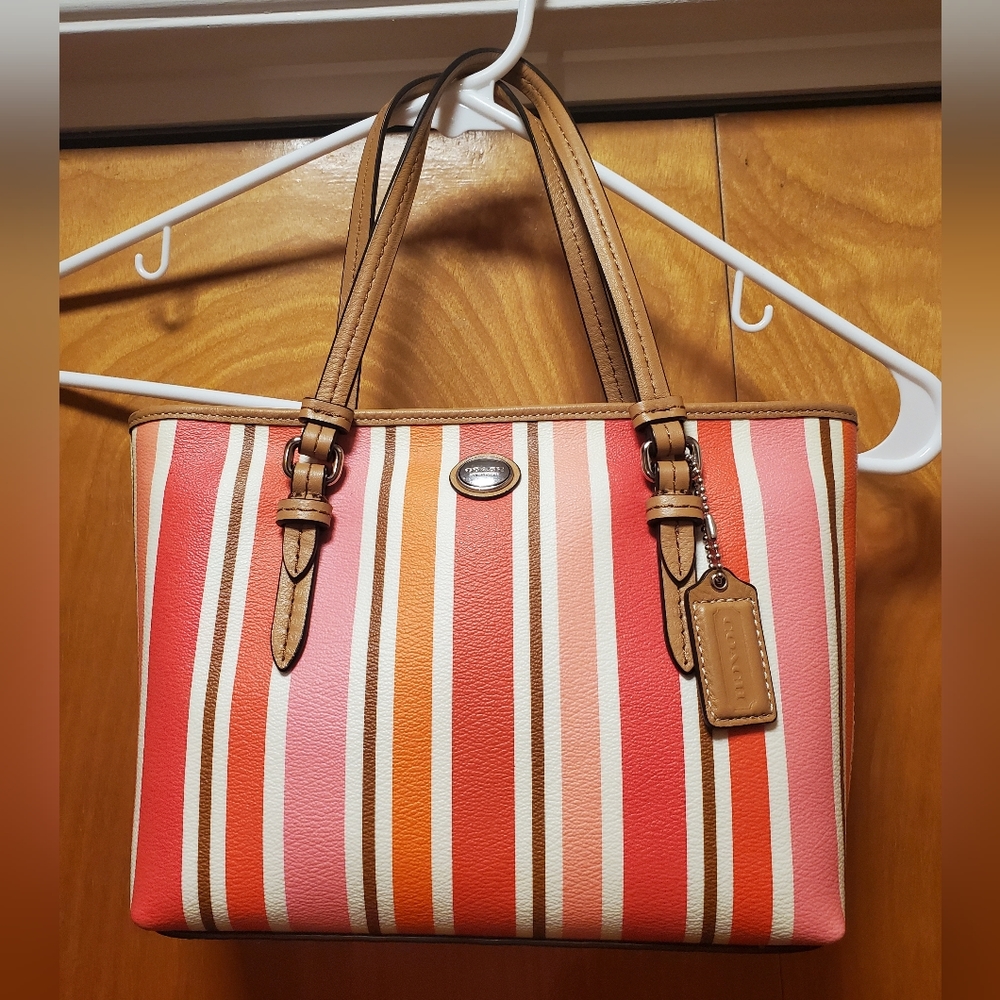 Coach Bag With Colorful Stripes NWOT